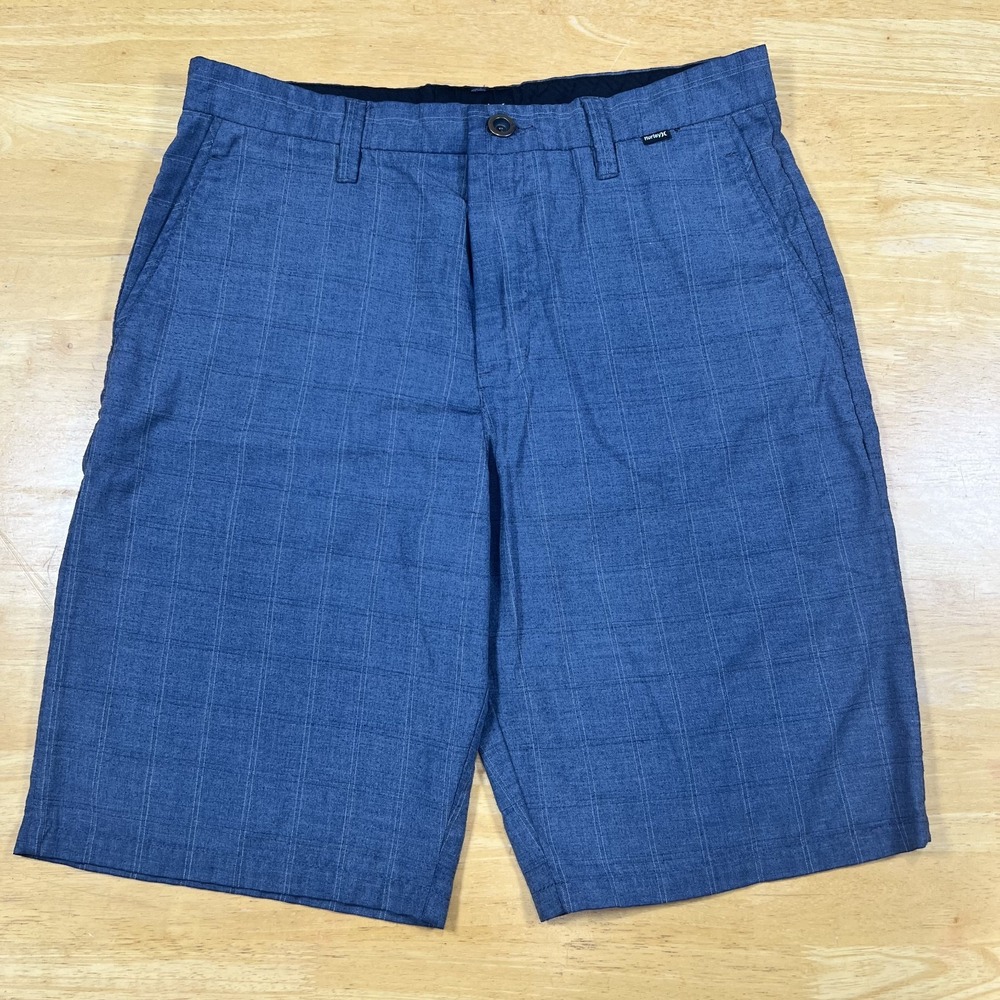 Hurley Blue Plaid Shorts Men's 32‎